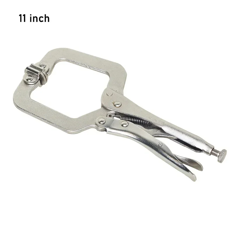 11Inch C-Clamp Weld Clip Fix Plier Locator Woodwork Fix Plier Pincer Tong Tenon Grip Vise Swivel Pad Locator Alloy Hand Tools