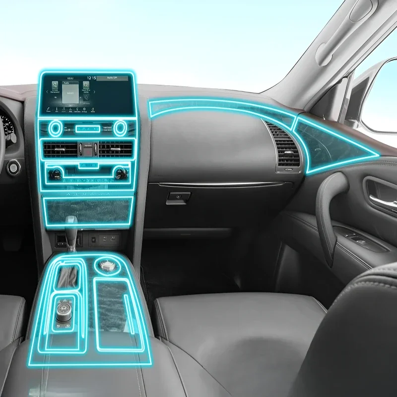 For Nissan Patrol 2023-2025 Dashboard Multimedia Navigation Transparent Anti-Scratch Protection Film Modification