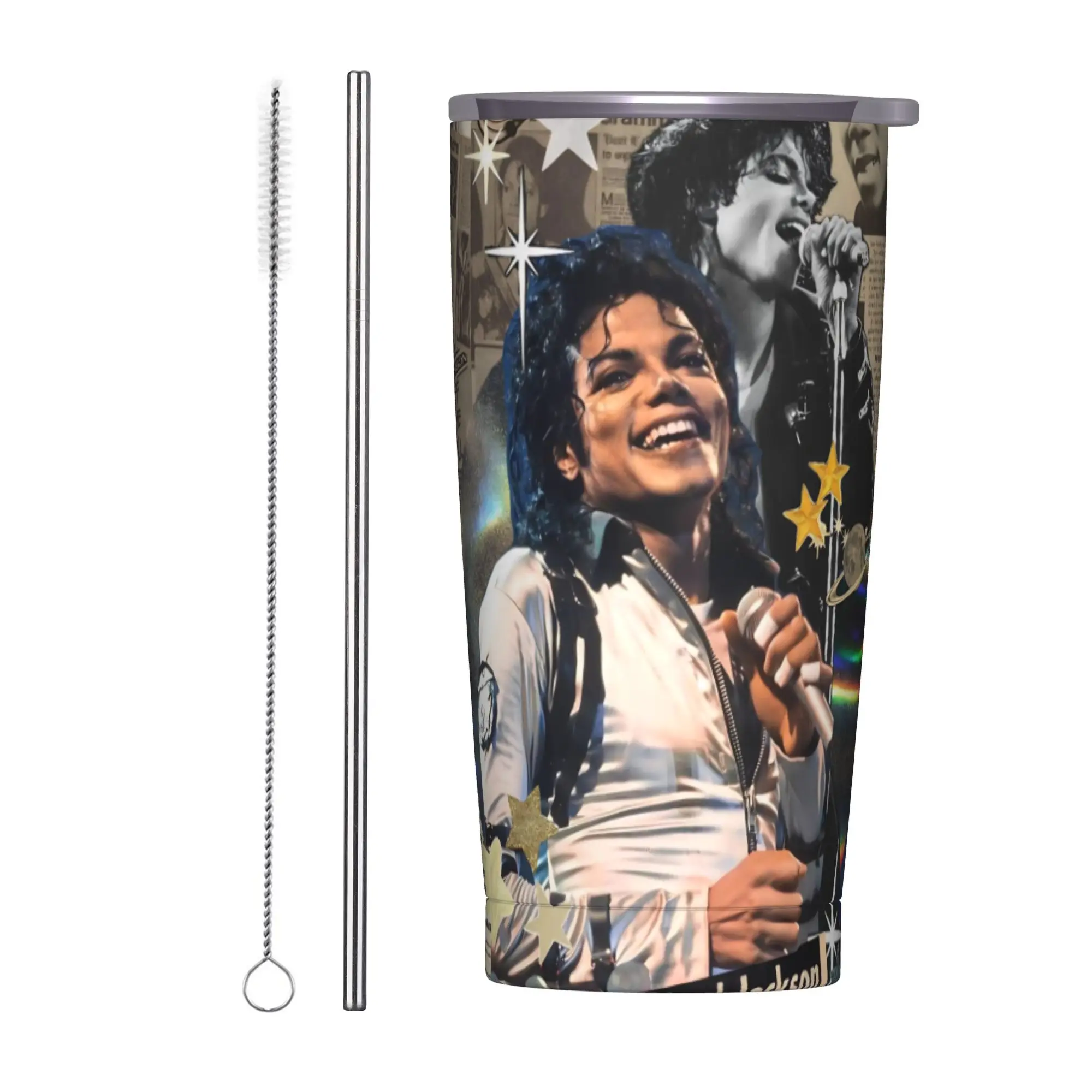 Singer Michael Jacksons MJ Tour 2026 Tumbler Vacuum Insulated  Thermal Cup Stainless Steel Double Wall Mugs Spill Proof 20oz