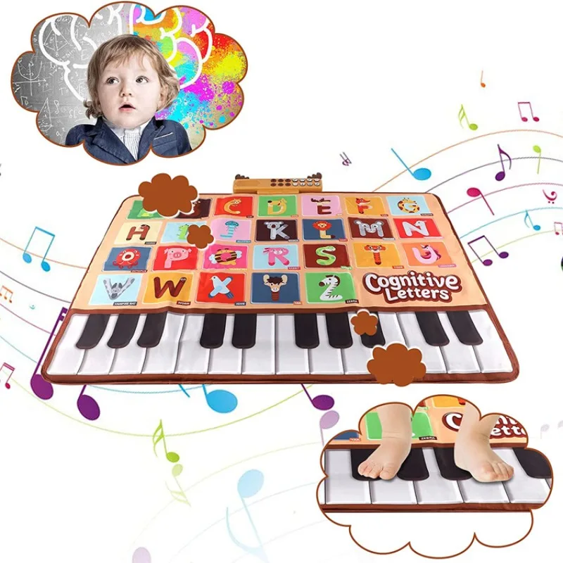 

Early Education Musical Toys Child Floor Piano Keyboard Mat Carpet Touch Playmat With Animal Blanket For Learning