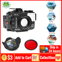 SeaFrogs TG6 60m/195ft Underwater Waterproof Housing Case Camera Protect Bag Diving Case for Olympus TG-6 TG6 Camera