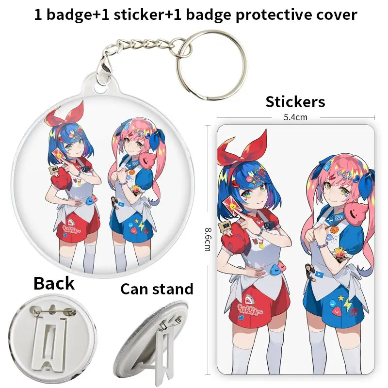 Omega Sisters vtuber Anime Character Soft Button Badge Brooch anchor Peripherals PinCute Clothes Lover Pendant School bag