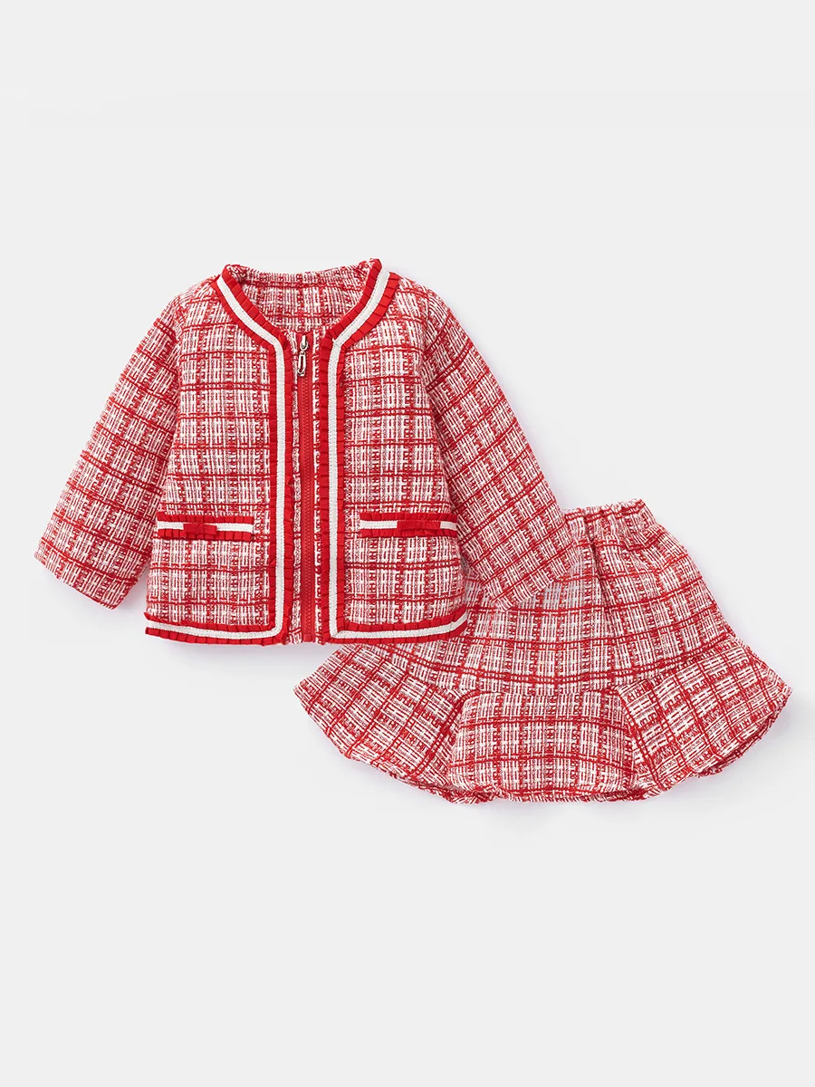 

Toddle girl set clothes Spring long sleeve short skirt girl baby Chanel's Style two-piece spring and autumn