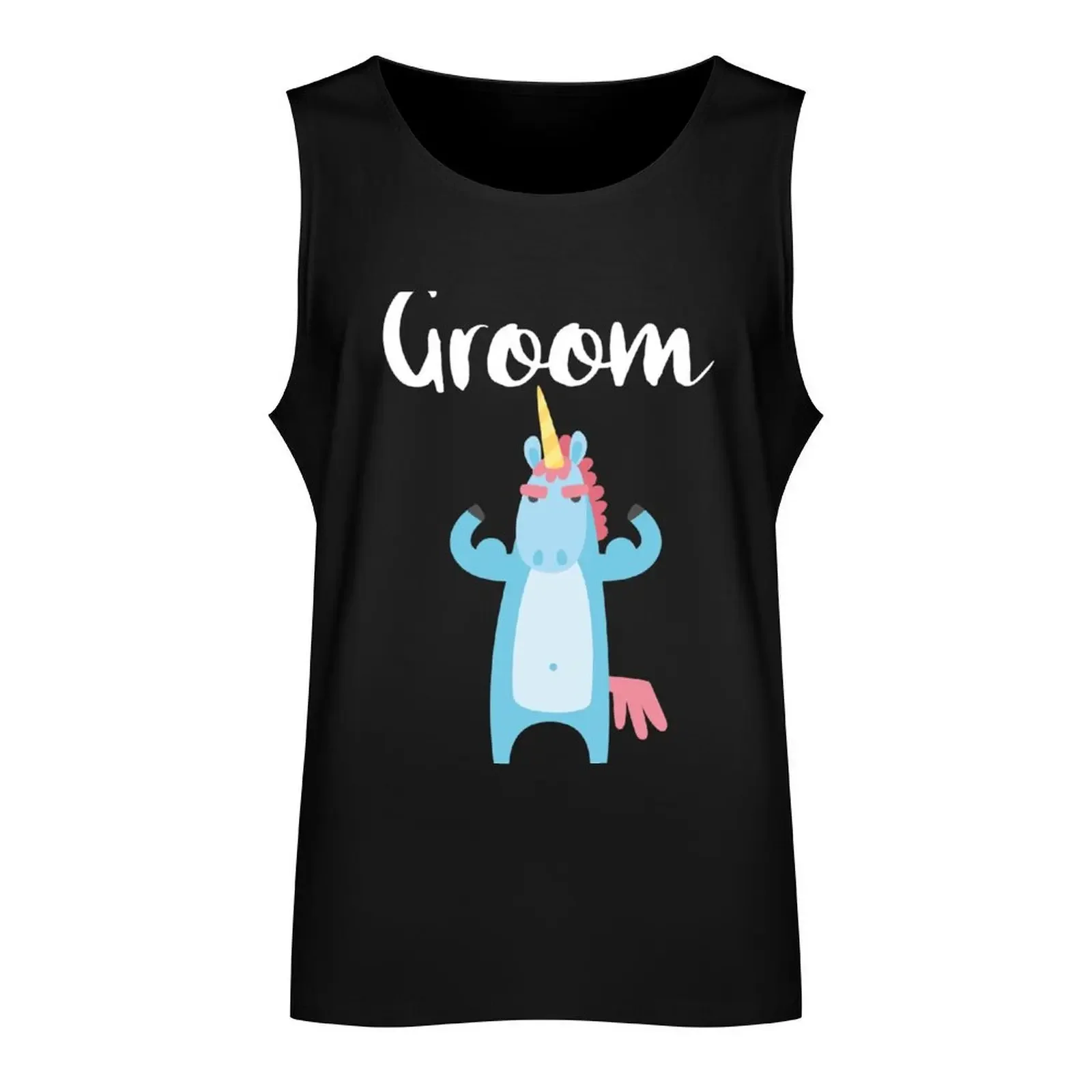 Groom Unicorn Funny Outfit Bachelor Party Wedding Matching Groom Gift For Him Tank Top anime t-shirts Man gym clothes