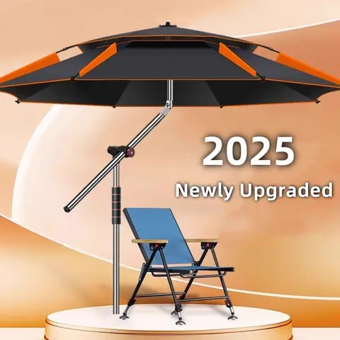 2.0-2.6M New Fishing Umbrella Upgraded Stainless Steel Mechanical Adjustment Fishing Parasol Sunshade  Large Beach Umbrella