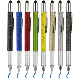 48Pcs Multifunction Ballpoint Pen with Handheld Tool Measure Technical Ruler Screwdriver Touch Screen Stylus Spirit Level