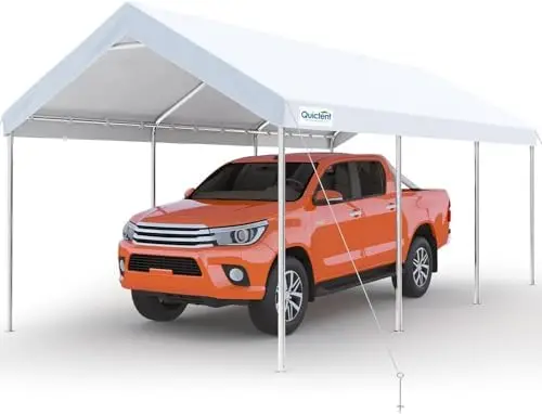 10x20 ft Heavy Duty Carport Canopy Galvanized Car Tent Outdoor Garage Boat Shelter with Reinforced Structure, with
