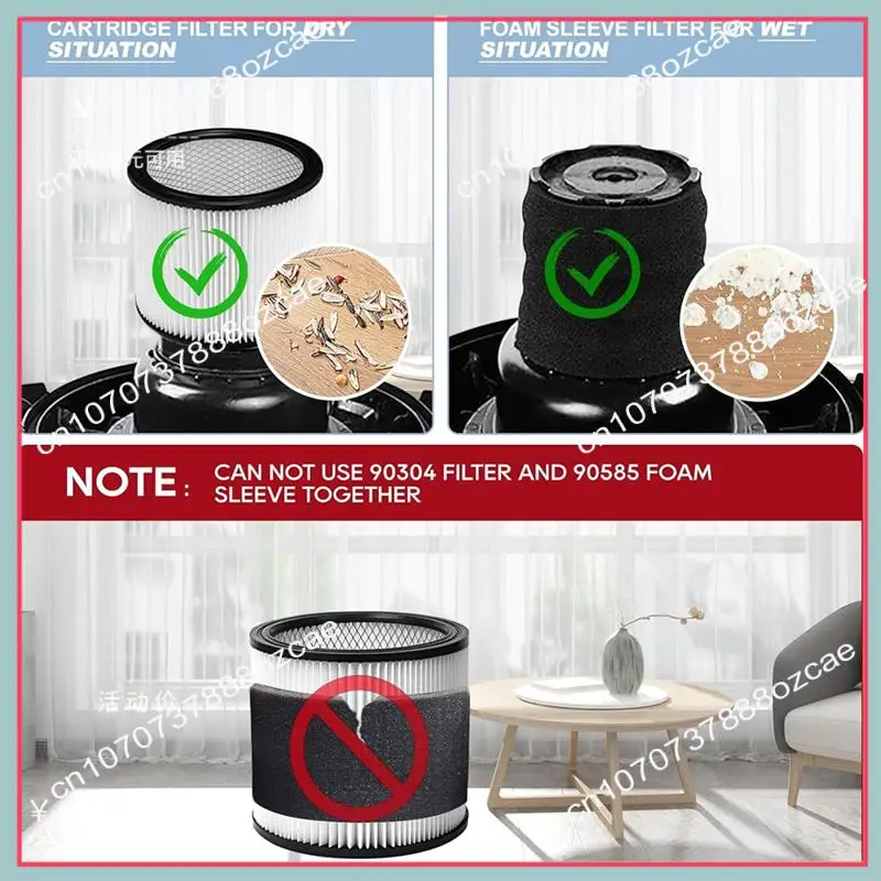 مرشحات بديلة A26P 90304، 90585 غلاف إسفنجي لـ Shopvac 90304، 90350، 90333 5 جالون حتى أجزاء المكنسة الكهربائية الرطبة والجافة