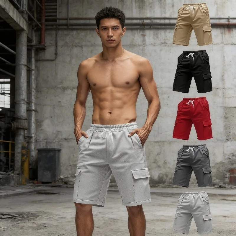 

Мужские летние дышащие и приятные к телу свободные шорты-карго 2026 Sports с пятью карманами для бега и повседневной носки
