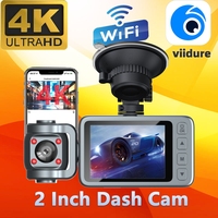 3 Channal Car DVR Dash Cam 4K WiFi Video Recorder 3 Cameras Front/Cabin/Rear Cam Super IR Night Vision 24h Parking Monitor