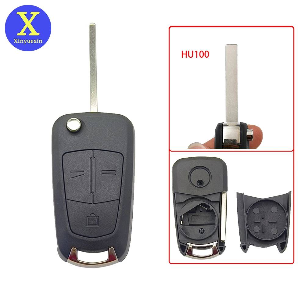 Xinyuexin Remote Key Shell Replacement for VAUXHALL Opel Vectra C Signum Astra H 2003-2008 2 3 Button Remote Car Keys Fob HU100