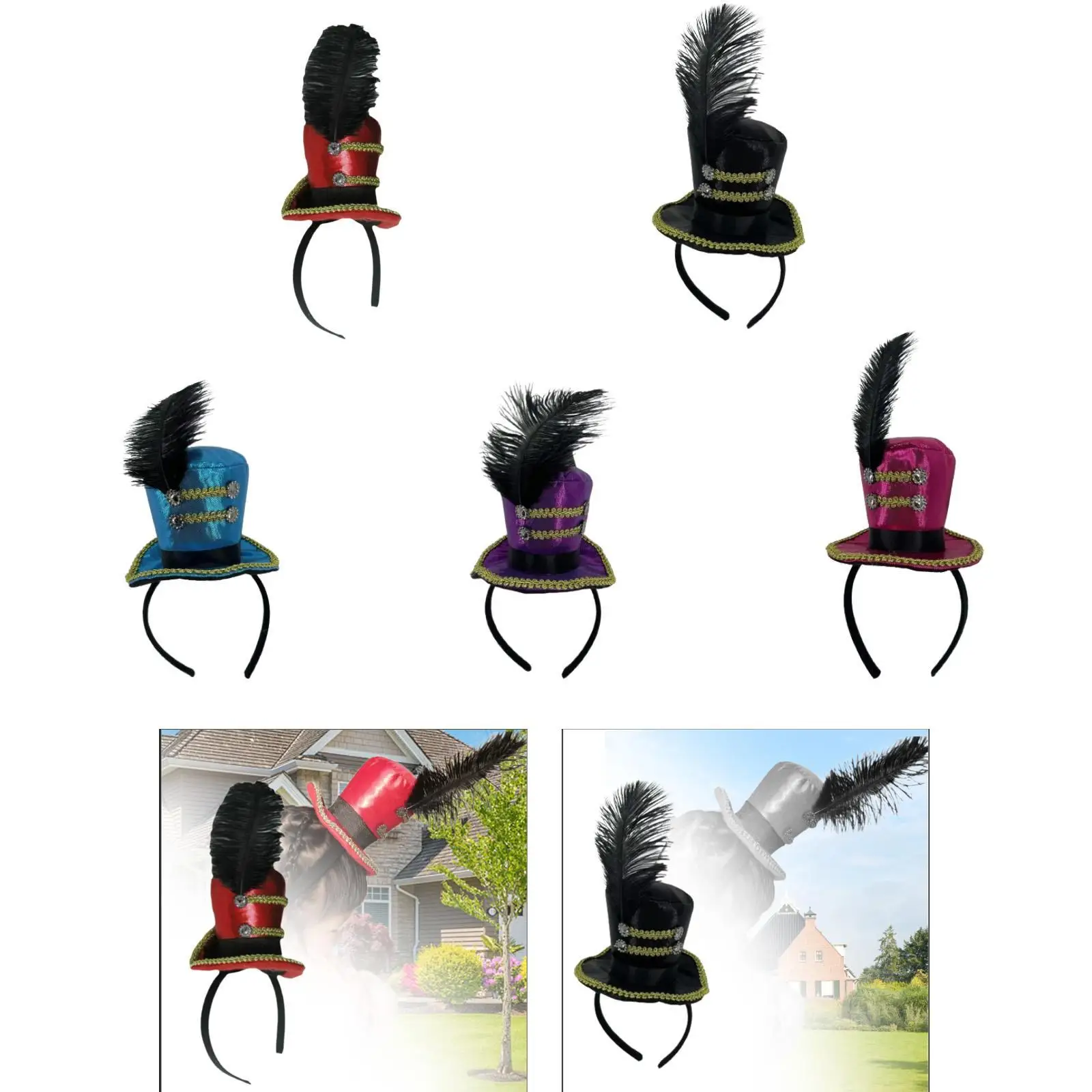 

Mini Top Hat Headband Decoration Fancy Dress Headdress for Stage Performance