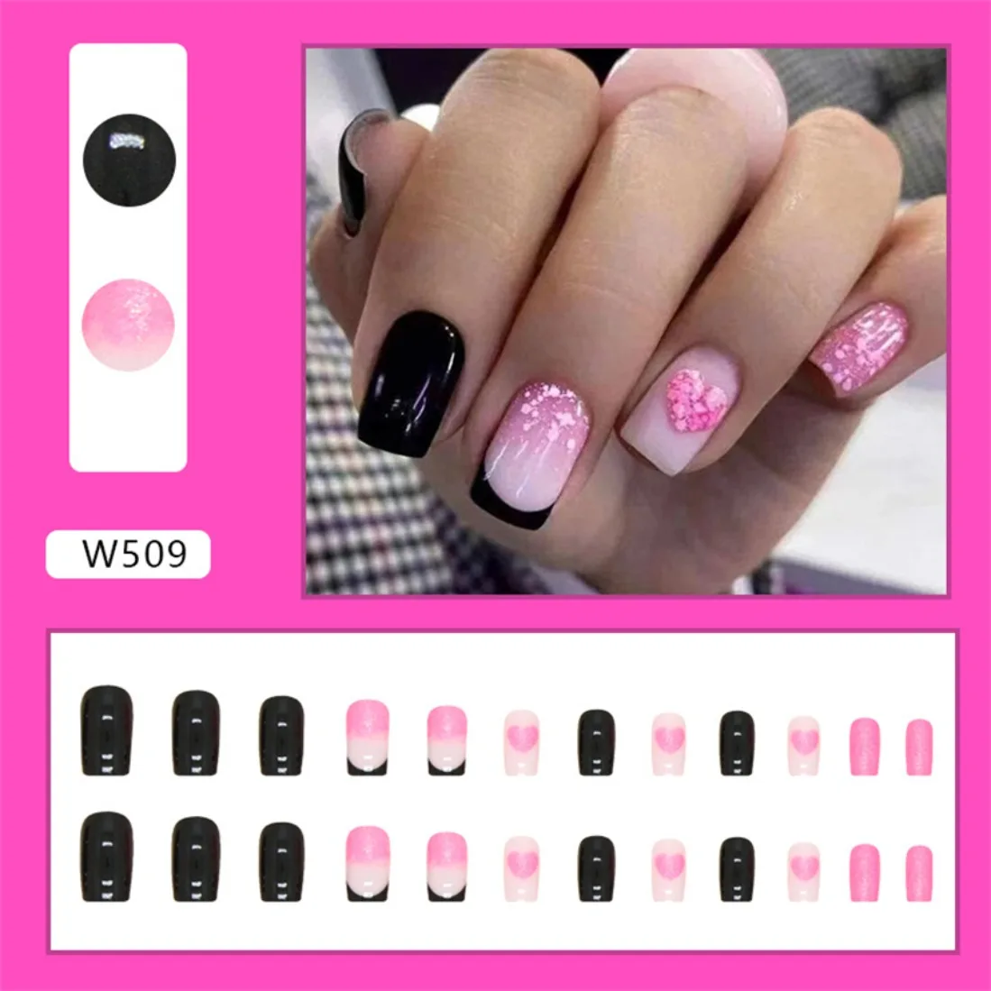 24p Artificial Acrylic Nail Art Fake Nails Full Coverage Press On Nails Tips Short Ballet Dance Cream Silver Glitter False Nail