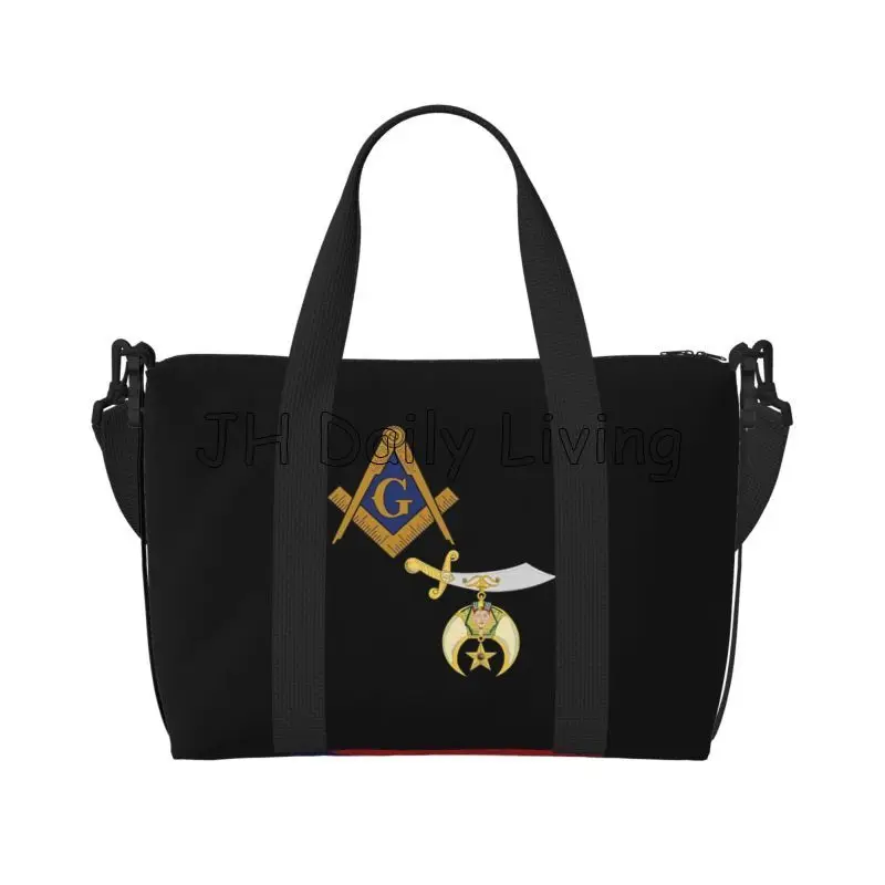 

Masonic Shriner Split Print Travel Duffle Bags Personalized Durable Weekender Overnight Bag for Women Men Travel Luggage Bag