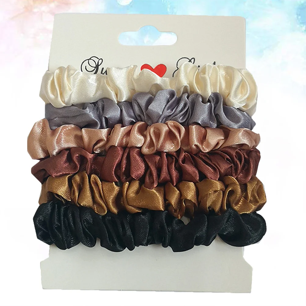 

12Pcs Retro Hair Rings Small Hair Rope Stylish Elastic Ties for Women Eye-Catching Accessory Ponytail Holders