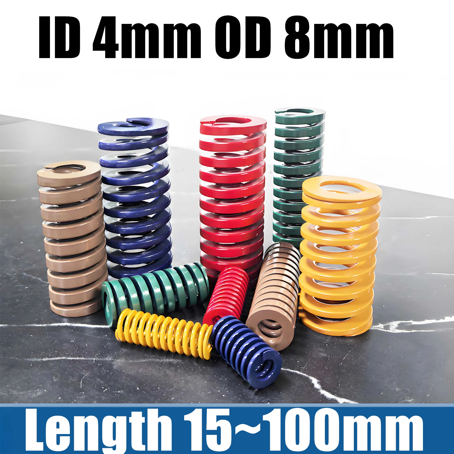 1pcs ID 4mm OD 8mm Spiral Stamping Compression Mould Die Spring 3D Printer Parts Length 15mm~100mm