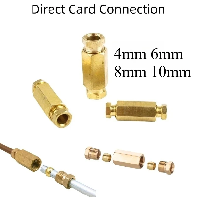 Straight Tee Internal Card Tube Fitting Connector Tube Lubrication Adapter Joint Straight Three-way Pipe 4 6mm 1/8