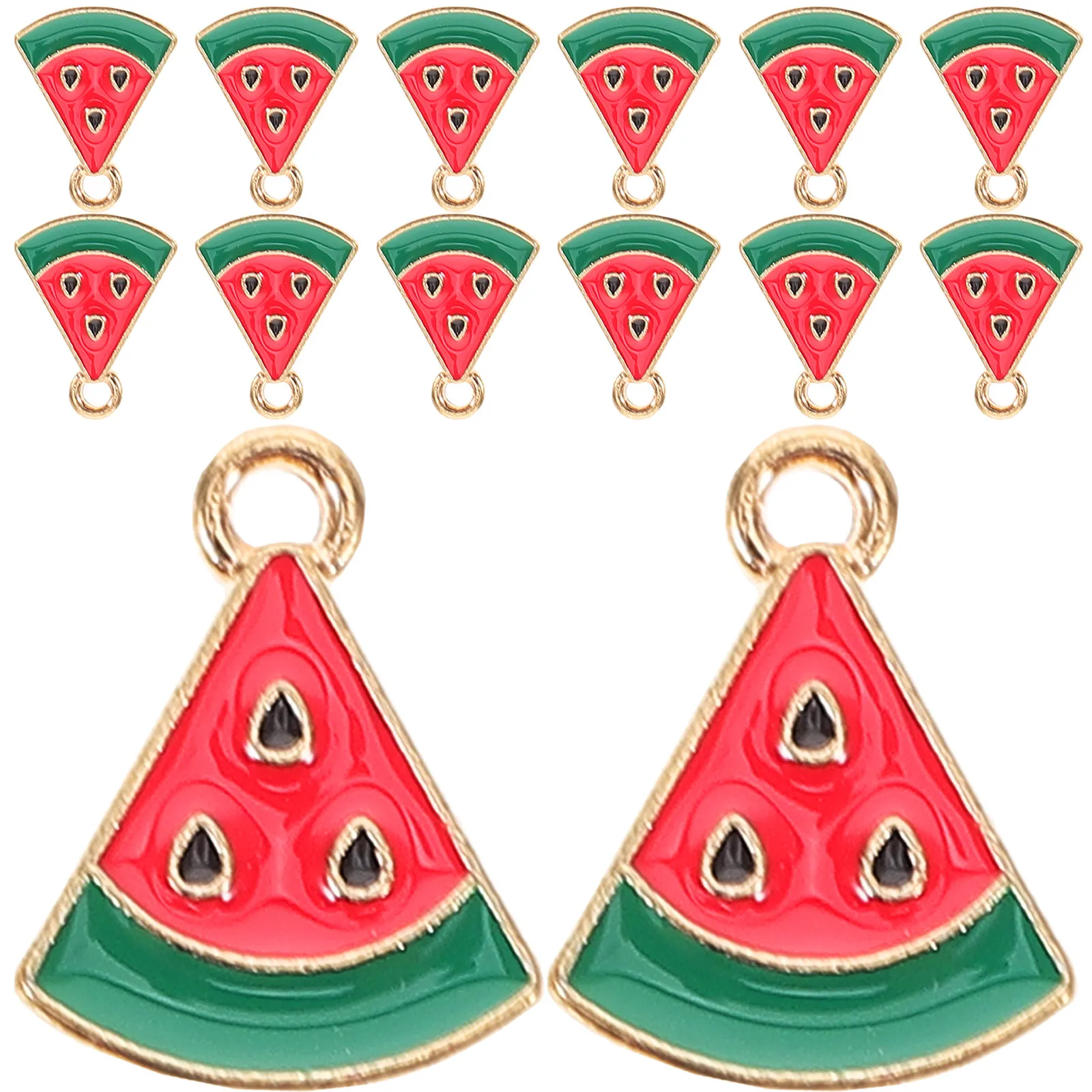 

30 шт. мини-подвесок в форме арбуза из сплава с эмалью для изготовления украшений ручной работы: летних браслетов, ожерелий, серег, брелоков