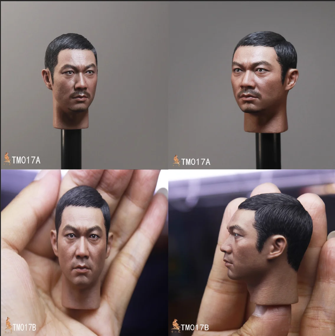 

TM017 1/6 Male Soldier Asia Head Carving Sculpture Model Toy Fit 12" Action Figures Body In Stock
