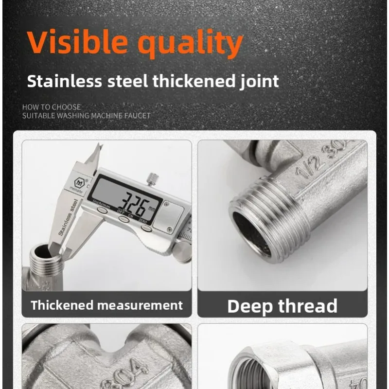 For Stainless Steel T Adapter G1/ 2