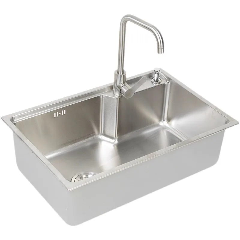 

Kitchen SUS304 sink integrated stainless steel sink with brushed thickened harbor style large single sink