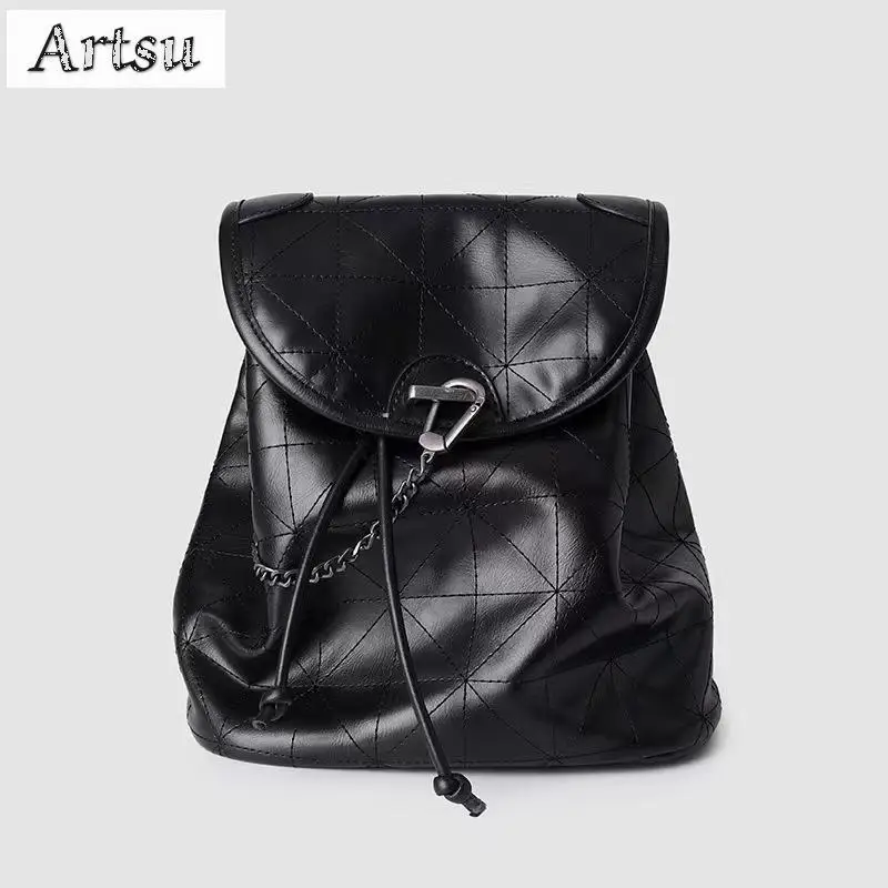 

New Women's Fashion Backpacks High Capacity Leisure Versatile Korean Retro Lady Trend Commuter Waterproof Black Handheld Bags ﻿