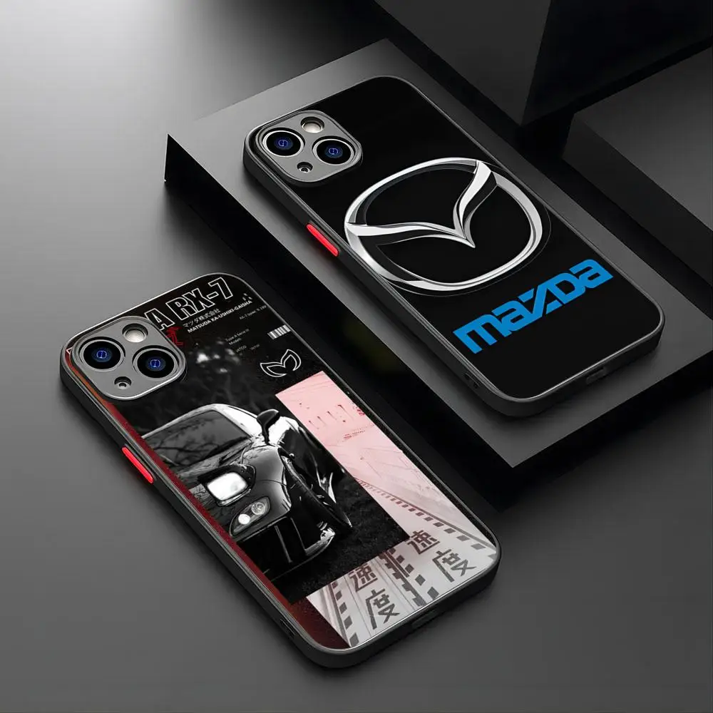 Japan Car Mazda Luxury Fashion For iPhone 15 14 12 13 11 Pro Max XR durable XS Max Mini X 7 8 Plus matte shell Cover