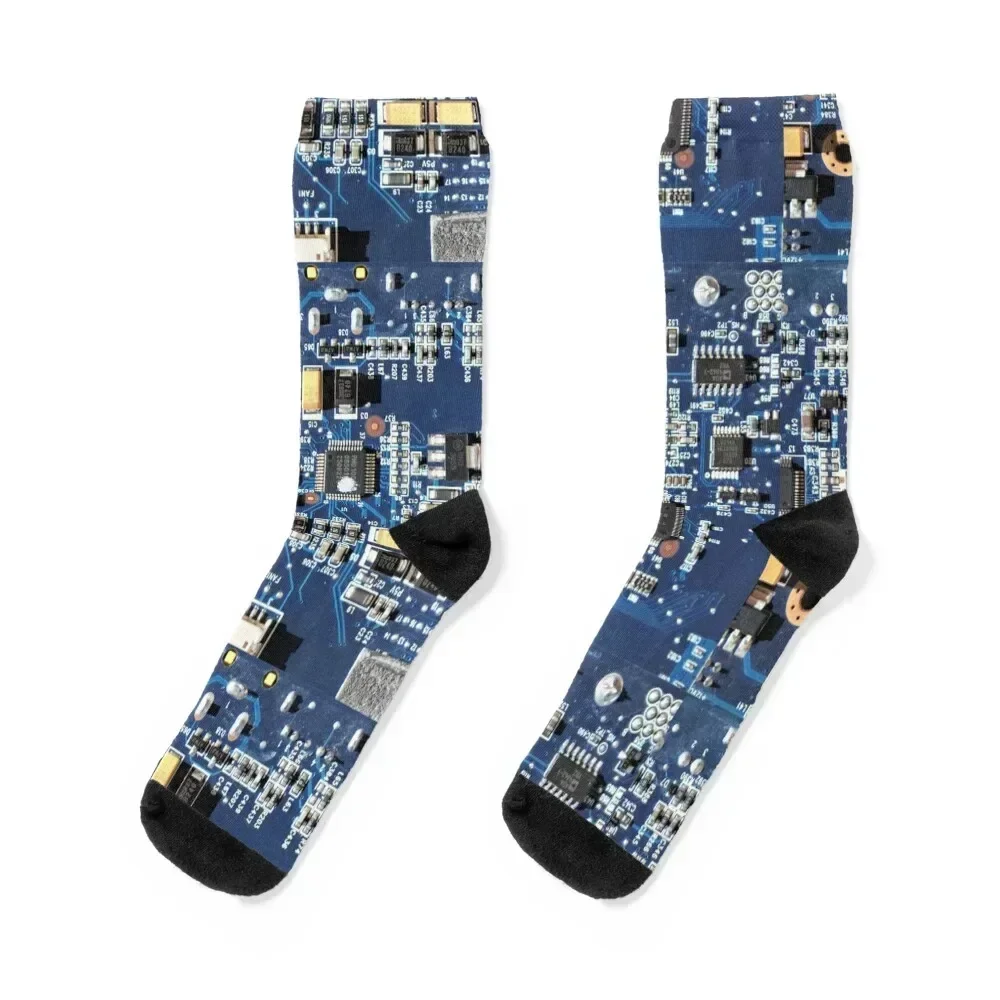 Blue Circuit Socks kawaii custom Running Socks Girl Men's