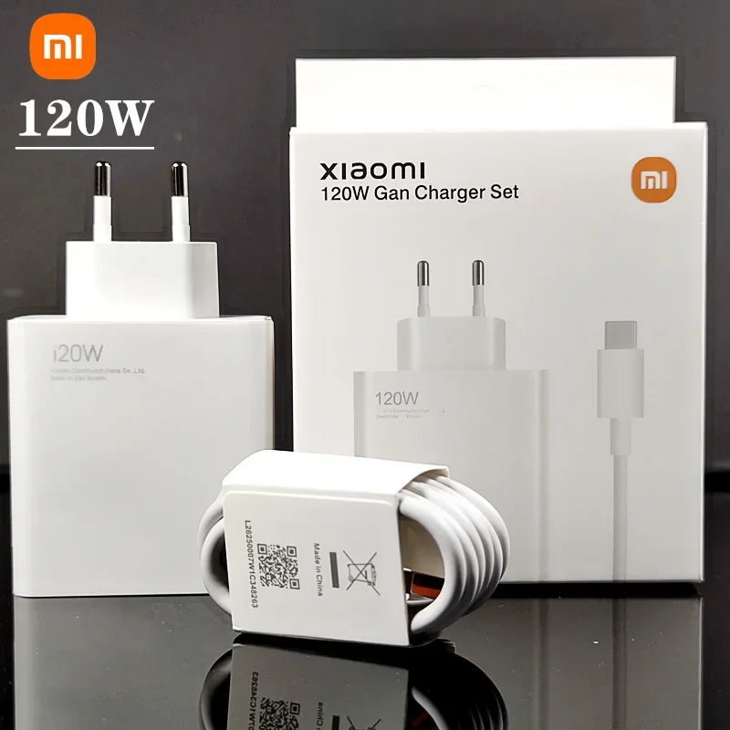 Оригинальное зарядное устройство 120 Вт для Xiaomi, быстрое зарядное устройство для ЕС, быстрая зарядка 180 ГБ для xiaomi 13 pr 12 11 note 12 11 poco X4 X5