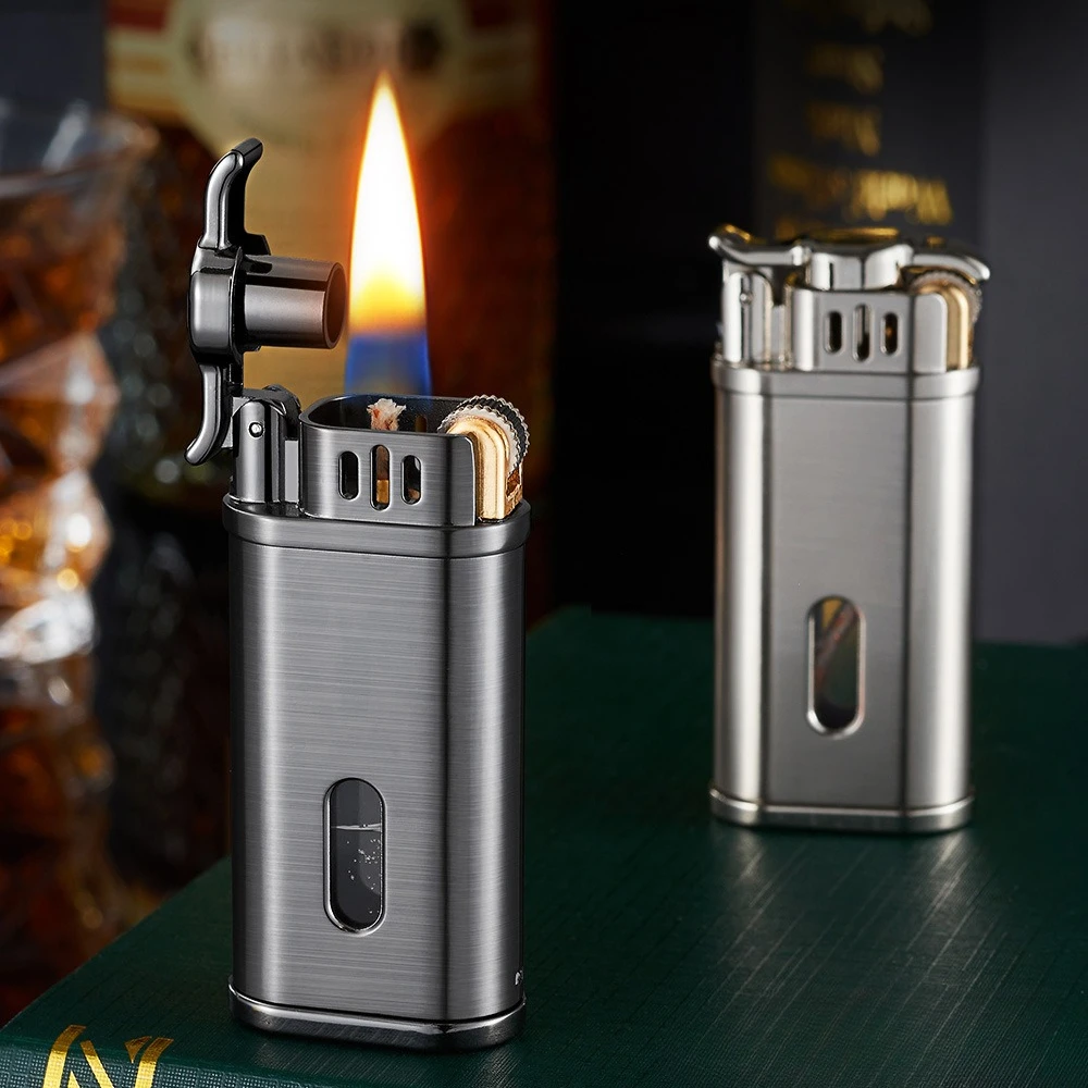 

New Retro Grinding Wheel Lighter with A Visible Oil Tank A Fashionable Cigarette Accessory As A Gift for Your Boyfriend