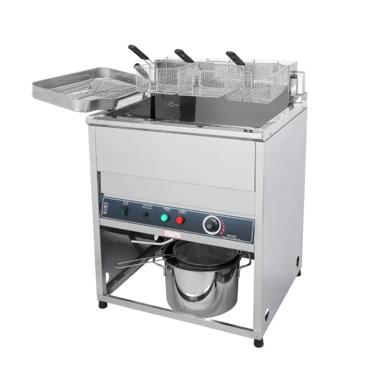 

Commercial electric large capacity vertical fryer, double cylinder constant temperature fritters machine