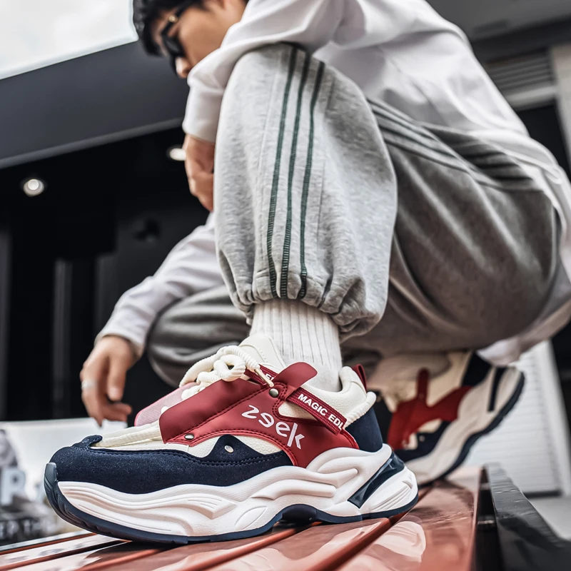 Parzival الرجال أحذية رياضية منصة جلدية حذاء كاجوال عداء المدربين الرياضة في الهواء الطلق احذية الجري متعطل Zapatillas De Deporte