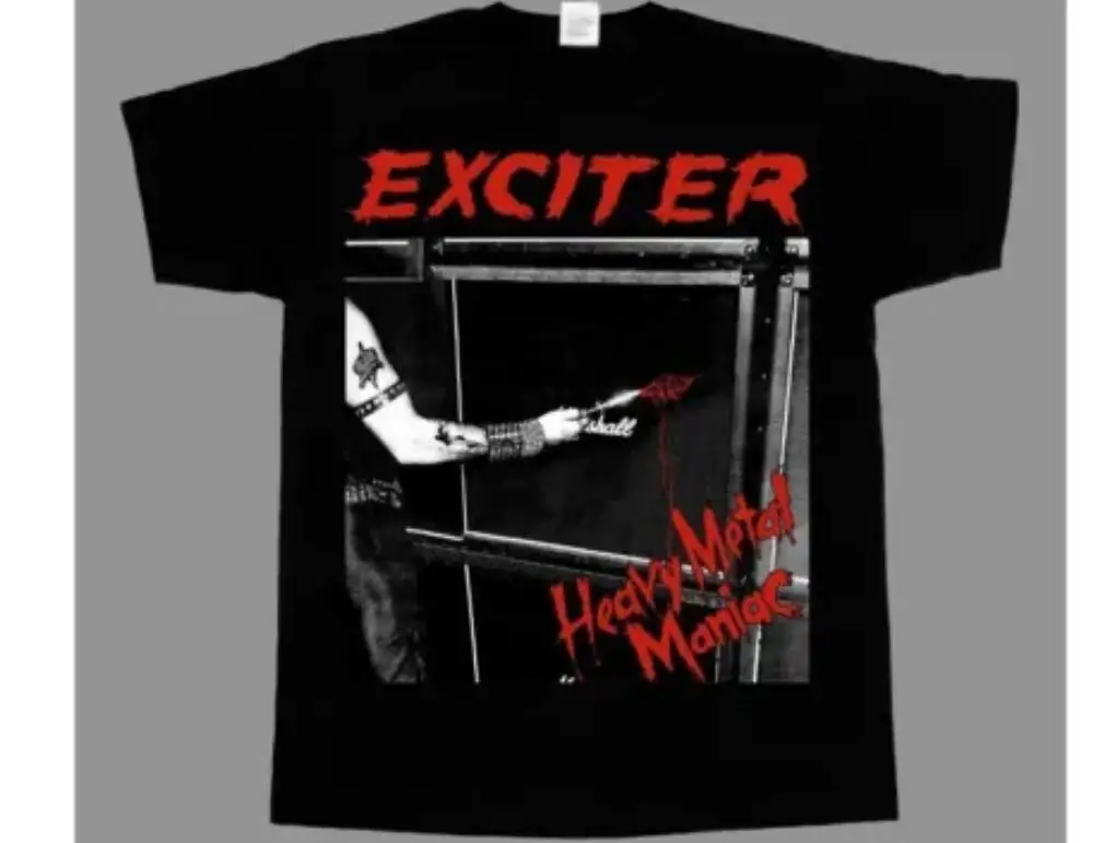 EXCITER HEAVY METAL MANIAC'83 NEW BLACK T SHIRT