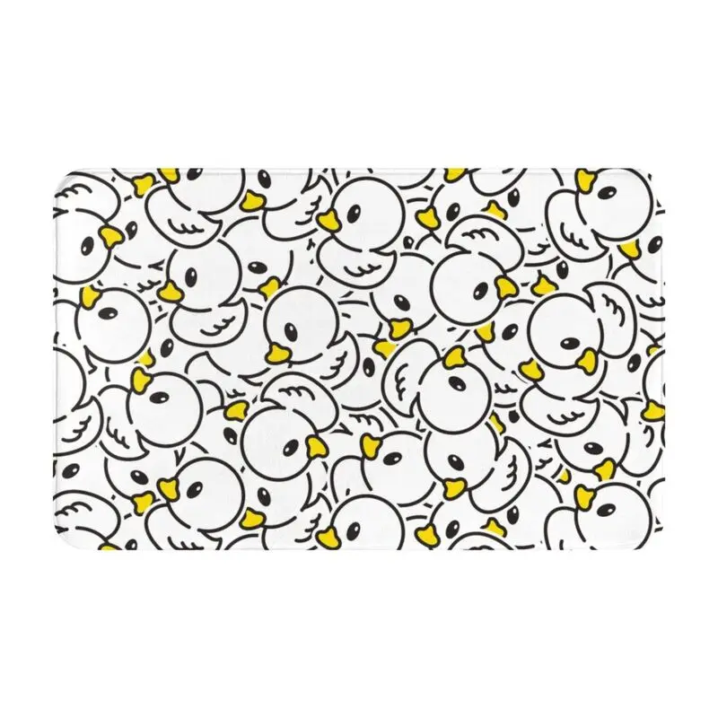 Custom Yellow Colorful Rubber Duck Pattern Floor Door Kitchen Bath Mat Anti-Slip Indoor Doormat Garden Entrance Carpet Rug