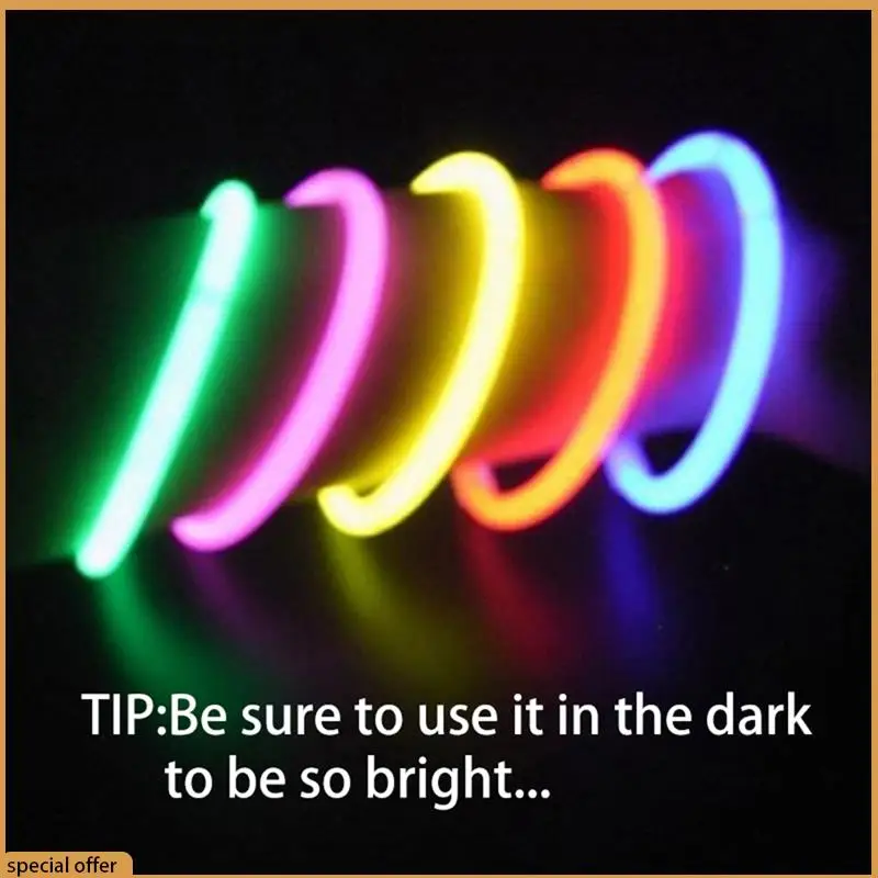 A68Z 100PCS Fluorescence Light Glow Sticks Bright Colorful Glow Stick For Wedding Party Glow Sticks