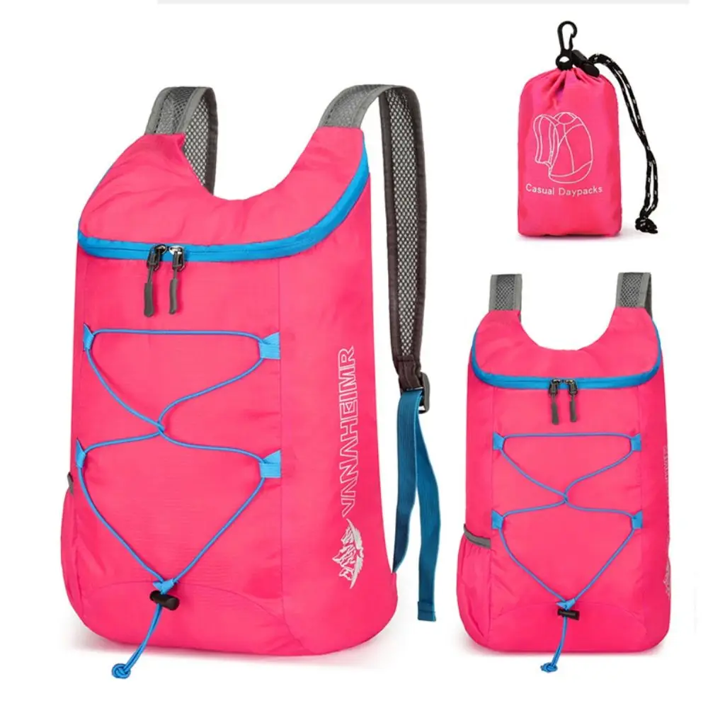 Foldable Sports Backpack Waterproof Nylon Fabric High-capacity Outdoor Packable Backpack Ultra Lightweight Camping Backpack