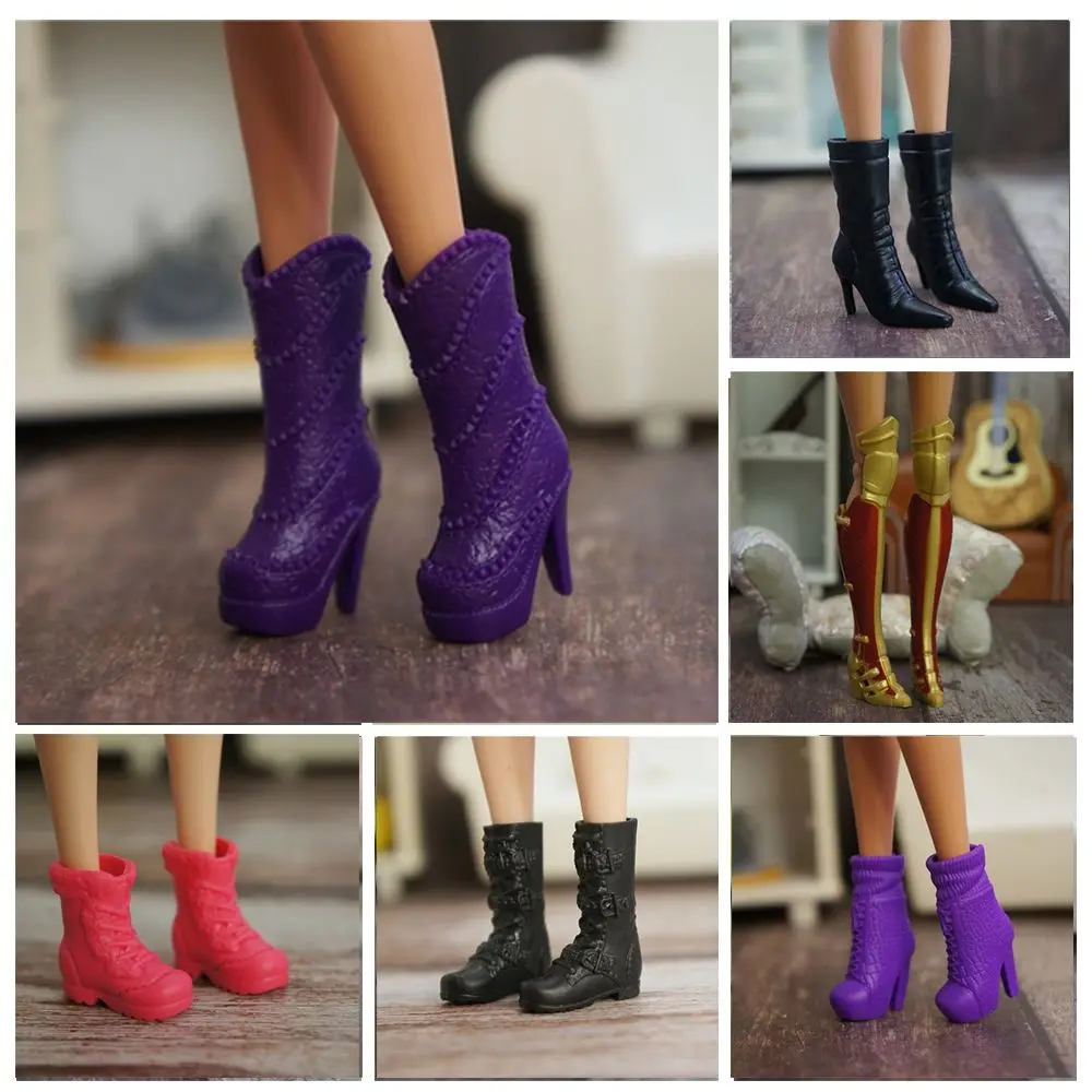 30cm Doll Foot Length 2cm Female Fashion Long Knees Boots Hero Dolls Boot Doll Shoes Accessories