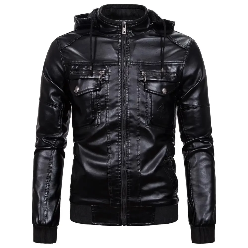 

Fashion Men's PU Leather Jacket new For Male Fitness Suede Jacket chaqueta cuero Casual Coat Clothing for man