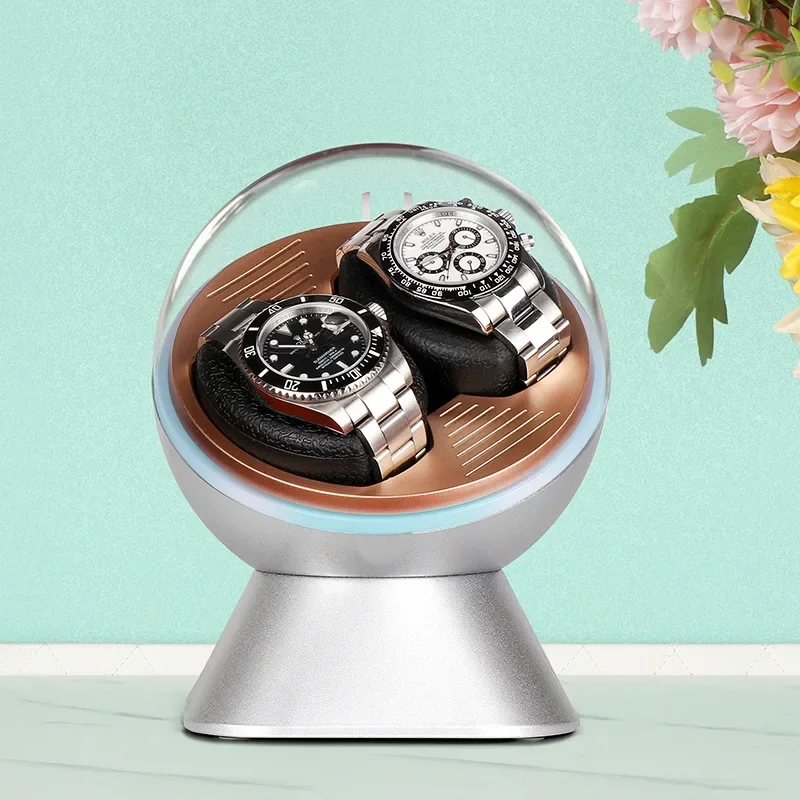 Automatic Watch Winder Mechanical Watches Winding Two Slots Case Rotator Super Quiet Motor Display Watch Box Customized Logo