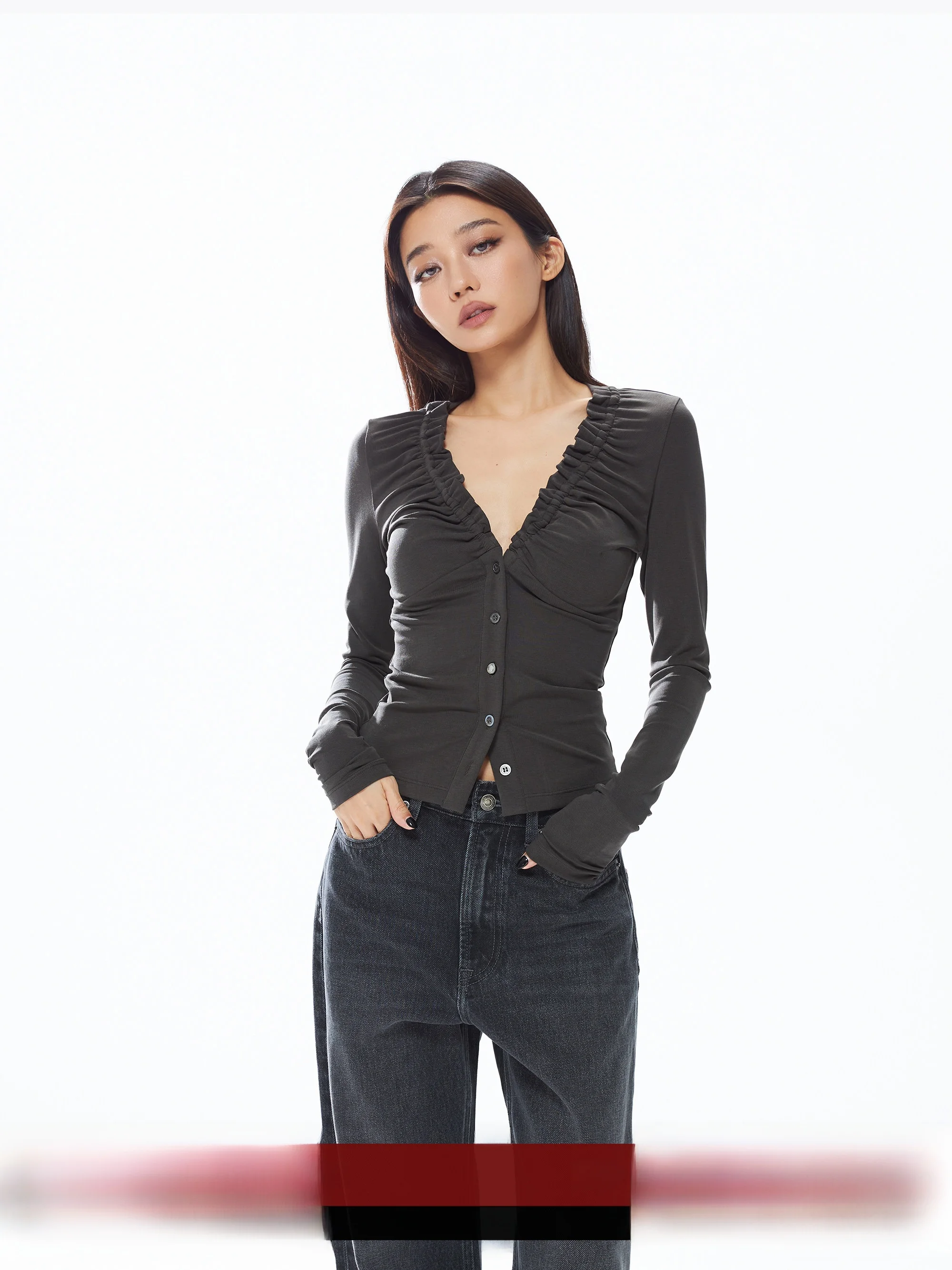 

MIRANDA SONG Women's Slim Fit Long Sve Knitted V-Ne Open Cardigan Elastic Waist Casual Sle Base irt Commute Faion