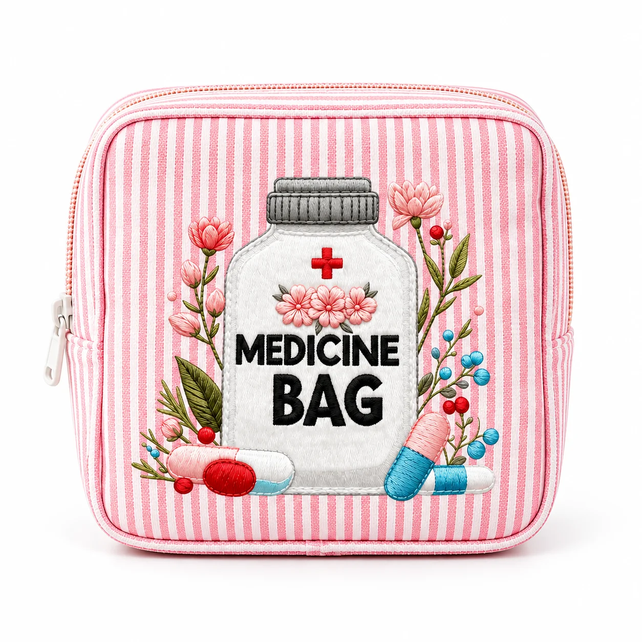 Medicine Bag Cute Printed Medicine Bag Portable Pill Organizer Pouch for Women First Aid Storage Bag Cosmetic Bag Zipper Pouch