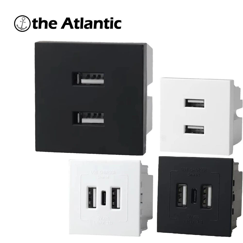 

Разъем для зарядного устройства DIY Модуль Type-C Розетка USB Настенная розетка Модуль постоянного тока 100-240 В постоянного тока 5 В Максимум 2 А Модуль «сделай сам» Белый Черный
