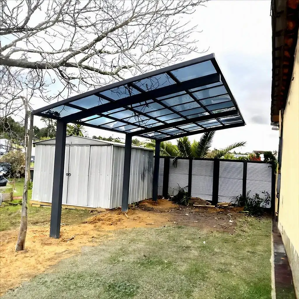 Affordable Independent Installation Outdoor Car Shed Space Saving Design Aluminum Alloy Acrylic Car Parking All Weather Carport