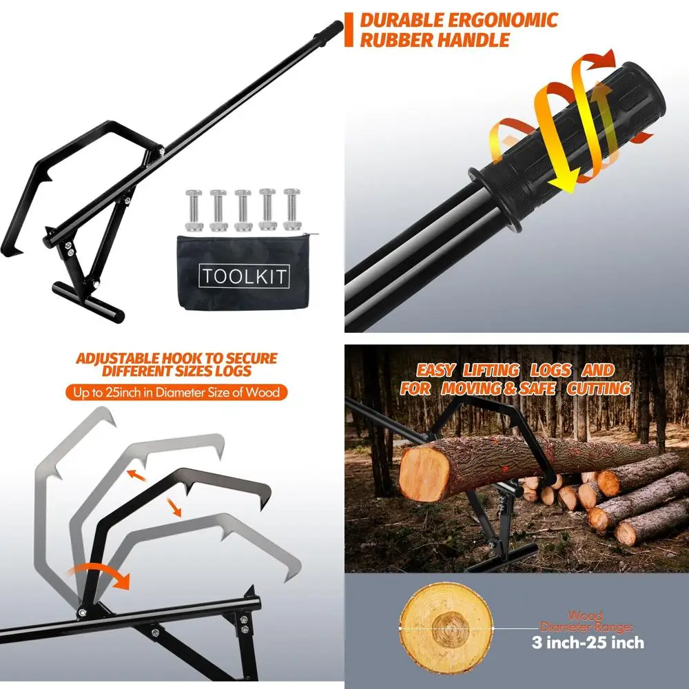 

Регулируемый усиленный роликовый подъемник для бревен, стальной крюк для перемещения бревен диаметром до 25 см