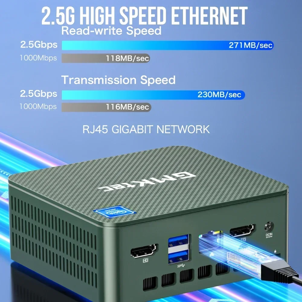 AS.EU GMKtec G3 PC Mini Intel Alder Lake N100 Windows 11 Pro Mini PC 8/16GB DDR4 256/512GB PCIe M.2 SSD WiFi 6 BT5.2 Desktop Com