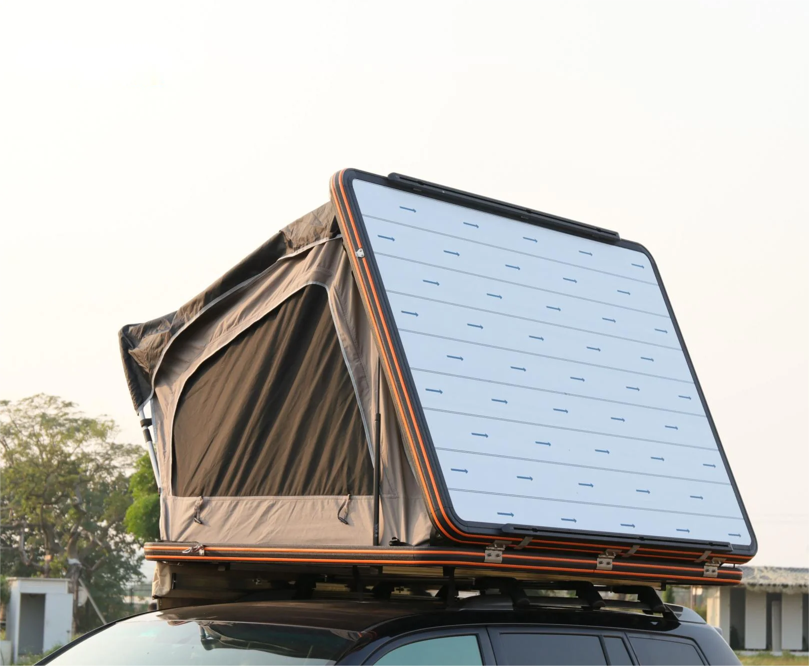 Waterproof Aluminum Alloy Triangle Car Roof Top Tent for SUV Off-Road Hard Shell Double Layer Quick Automatic Opening