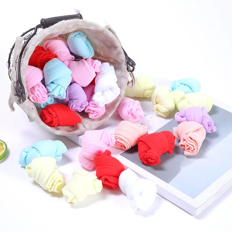 

10 pairs Candy Socks for Babies Disposable Thin Silk Stockings for Toddlers Summer Black Unisex Children's Socks for Playground