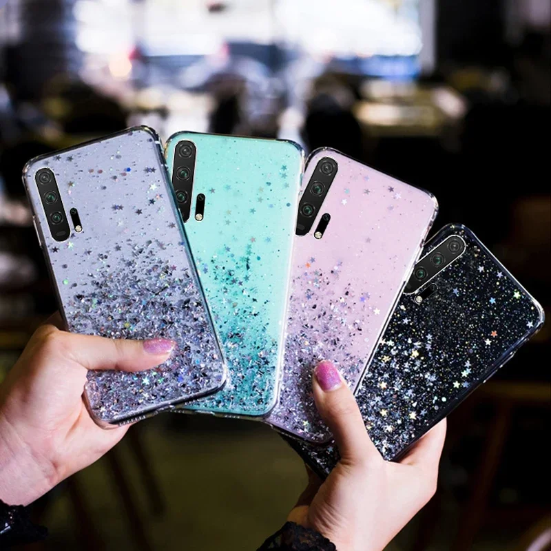 Glitter Luxury Soft Phone Case For Huawei P20 P30 P40 P50 Lite Pro For Huawei Honor10 20 30 50 V10 Lite Pro TPU Back Cover Case