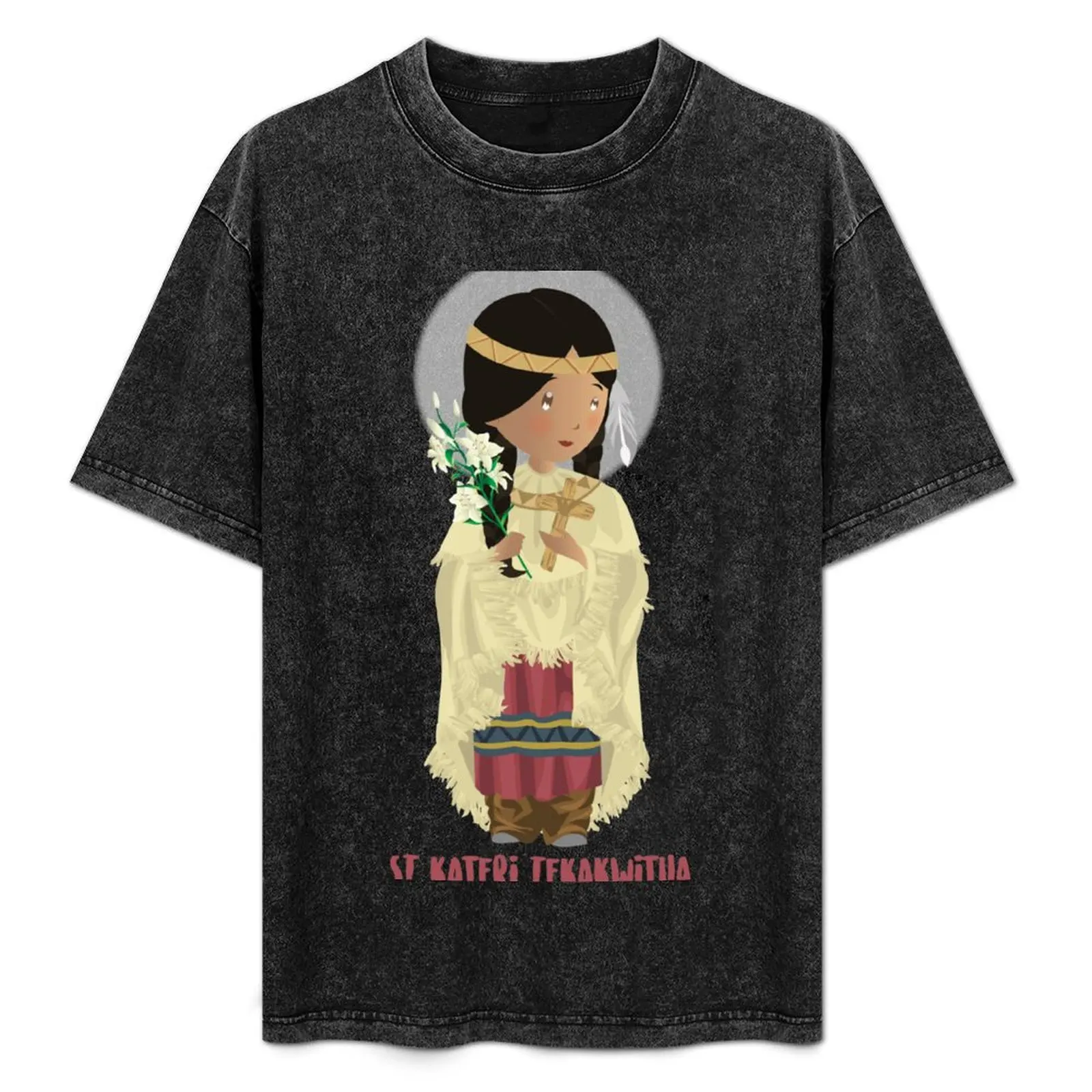 

Saint Kateri Tekakwitha T-Shirt t shirts for man graphic vintage black cotton t-shirt plain for man package T-Shirt