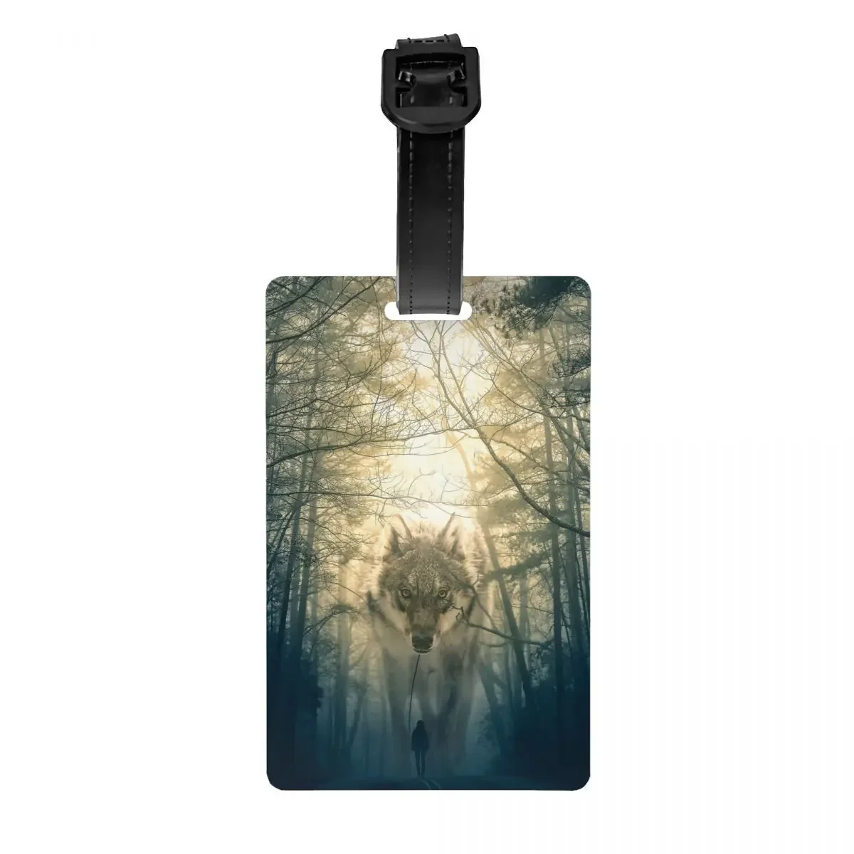 Custom Wolf Walking Luggage Tags for Travel Suitcase Privacy Cover Name ID Card